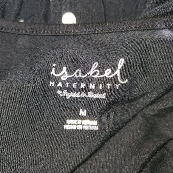 Black & white polka dot stretchy Maternity dress – Throw on and go!  MED - Picture 3 of 3